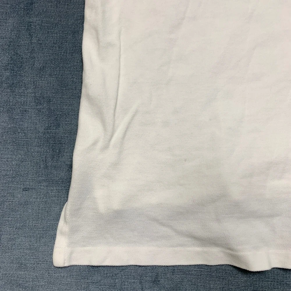 Polo By Ralph Lauren Shirt Mens Medium White Cotton Side Slit Hi Lo Hem Sports